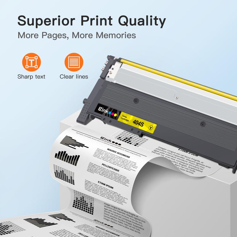 E-Z Ink خراطيش حبر متوافقة E-Z Ink بديل لـ Samsung CLT-K404S CLT-C404S CLT-M404S CLT-Y404S CLT 404S للاستخدام مع طابعة C480FW C430W SL-C430W SL-C480FW SL-C480FN (عبوة 4)  - Image 3